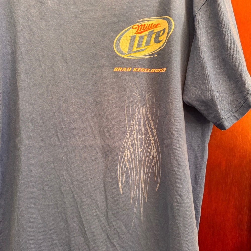 Vintage Brad Keselowski #2 NASCAR t-shirt Blue Size Large 100% Cotton - Picture 6 of 8